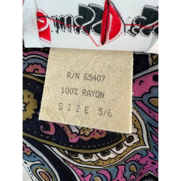 VINTAGE Success Dress Black Paisley Floral Print L/S Midi Dress USA VTG 5/6 - Picture 5 of 6